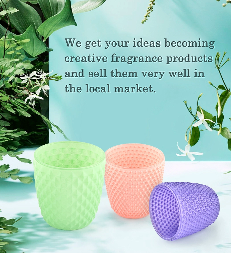 Luxury 8oz glass candle jars with dots designs wholesaler