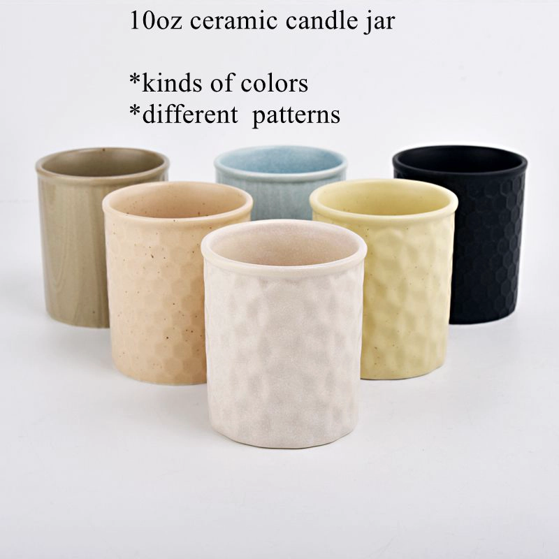 home decor 10oz pattern ceramic candle jar