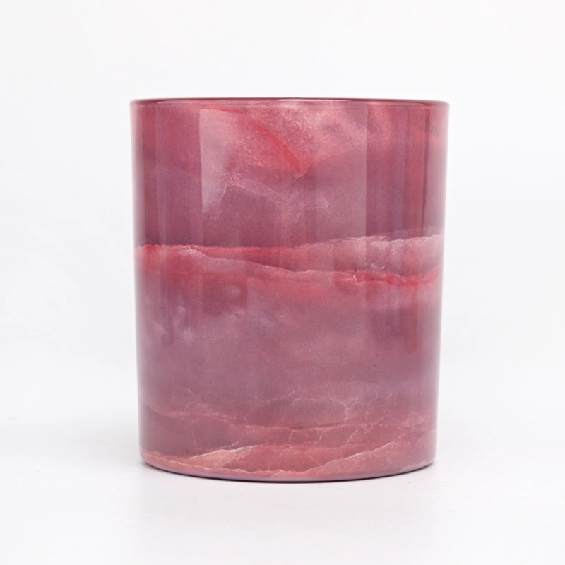 Newly design customized color stone effect on the glass candle holder for home deco