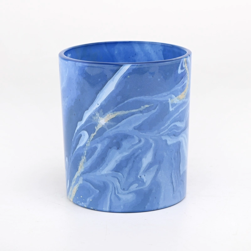 Newly design customized color stone effect on the glass candle holder for home deco Newly design customized color stone effect on the glass candle holder for home deco