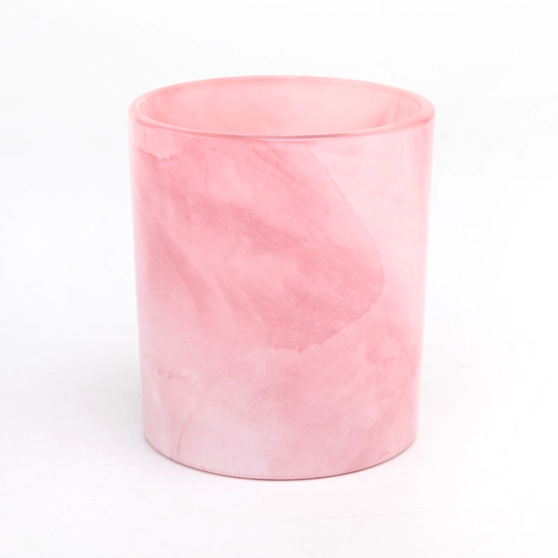 Newly design customized color stone effect on the glass candle holder for home deco