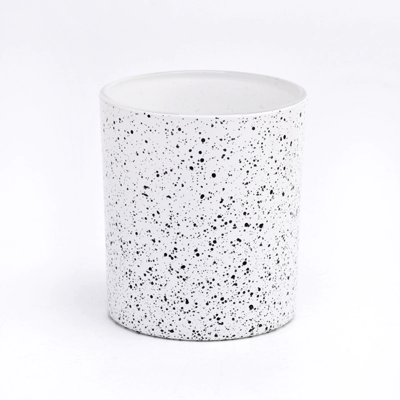 Luxury decor glass candle jar 10oz white glass vessel wholesale