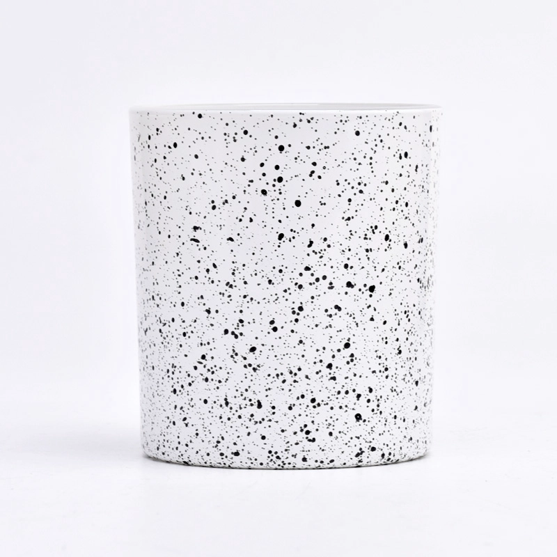 Luxury decor glass candle jar 10oz white glass vessel wholesale