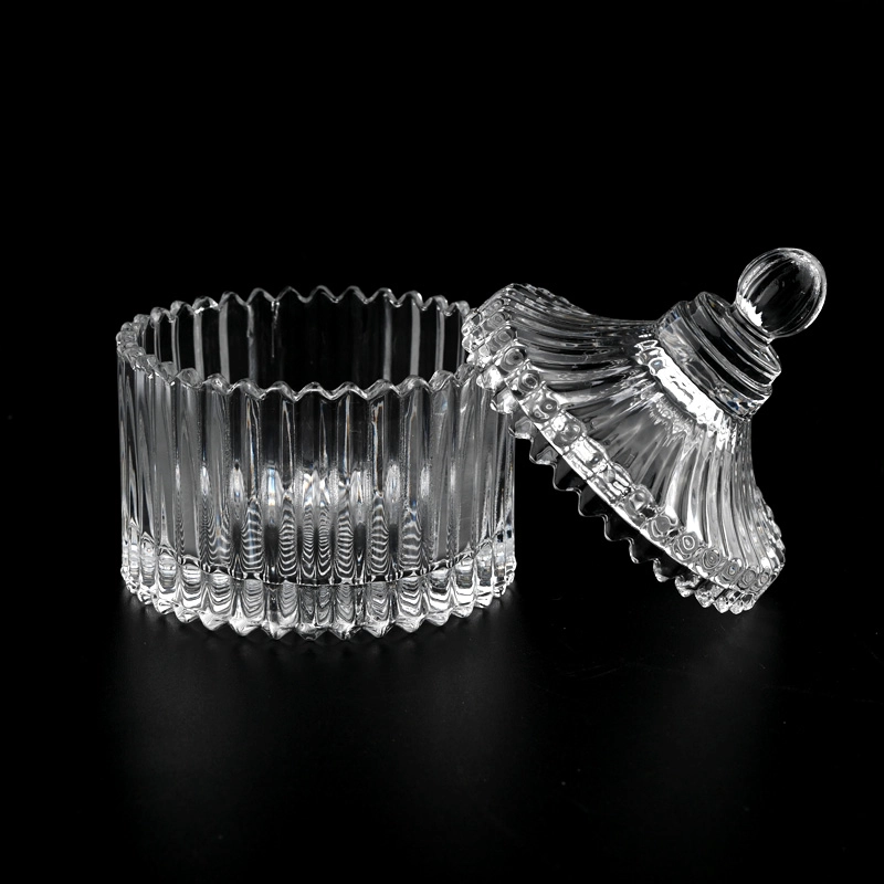 Newly design3 size luxury diamond effect on the glass candle jars with lids for wholesale Newly design3 size luxury diamond effect on the glass candle jars with lids for wholesale
