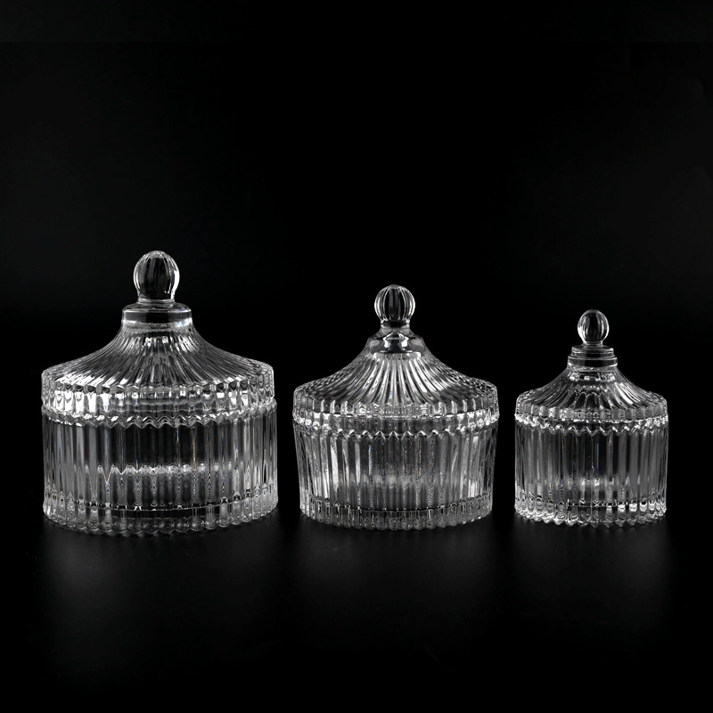 Newly design3 size luxury diamond effect on the glass candle jars with lids for wholesale Newly design3 size luxury diamond effect on the glass candle jars with lids for wholesale