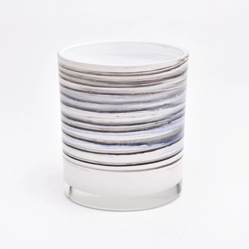 unique art painting glass candle Jars wholesale