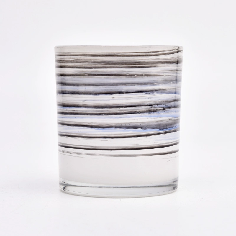 unique art painting glass candle Jars wholesale