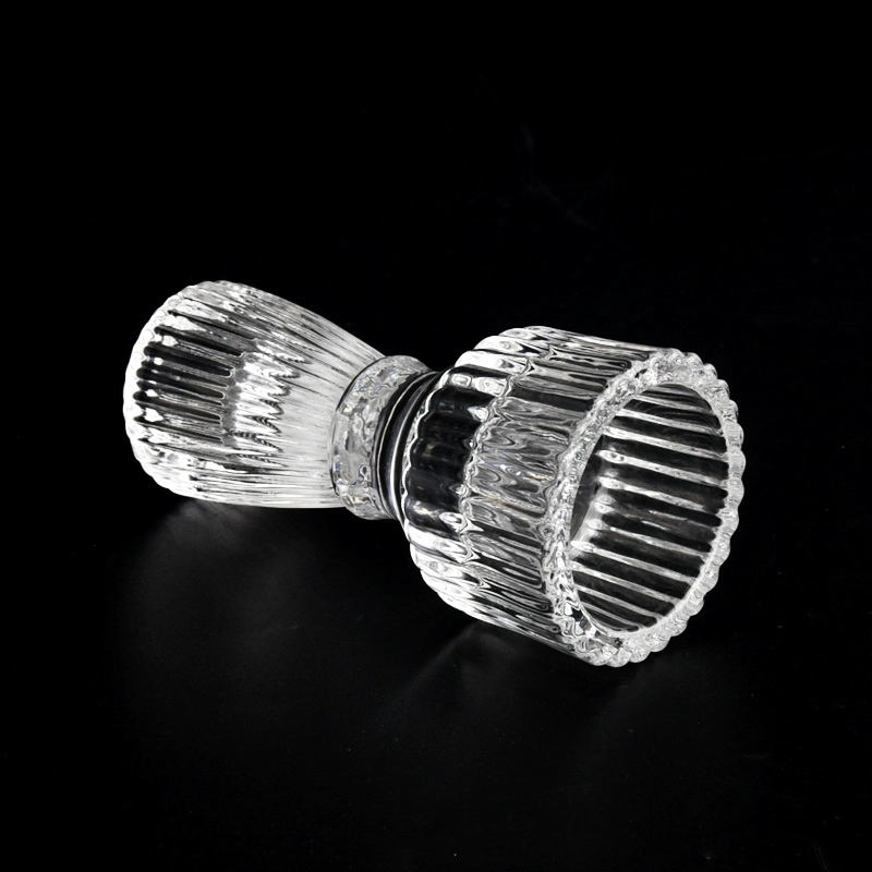 Large strip pattern glass candle containers for candle making - COPY - b5c1io