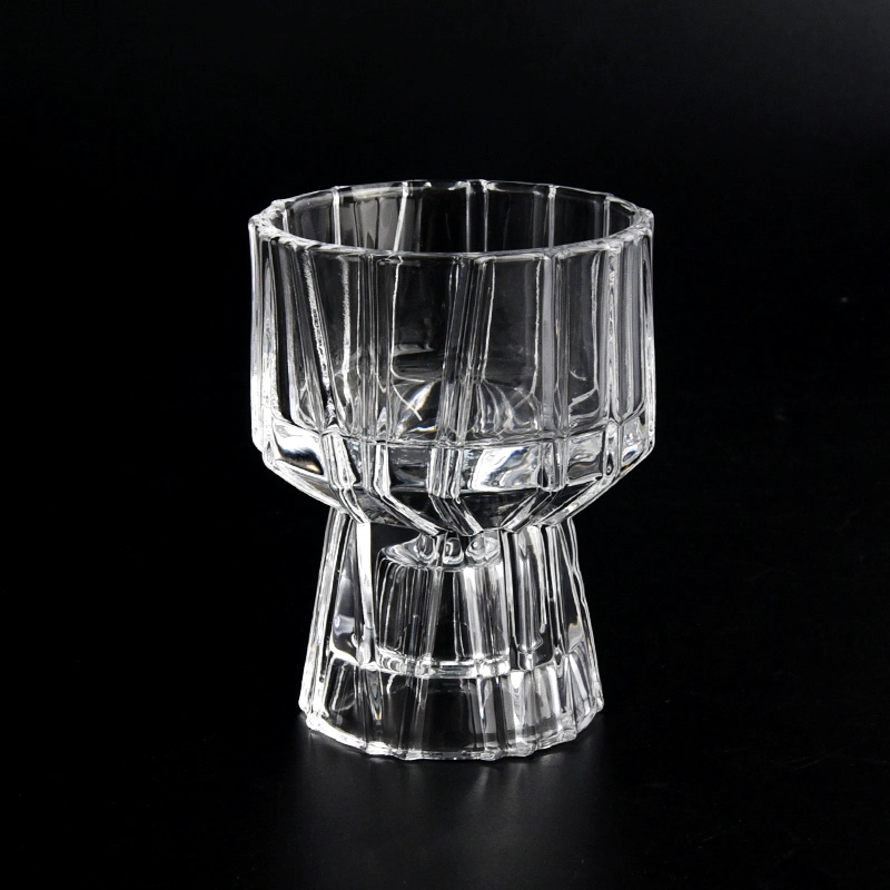Wholesale 40ml circular vertical edge effect glass candle holders