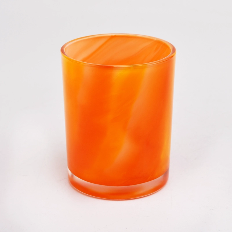 Luxury 10OZ glass candle jars with inner colored marble effect