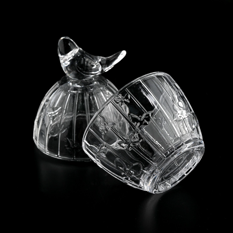 6oz luxury glass candle holder with lovely bird handle for wedding 6oz luxury glass candle holder with lovely bird handle for wedding
