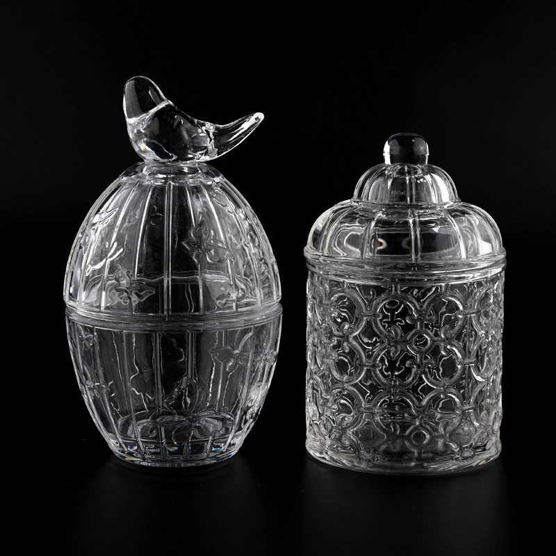 6oz luxury glass candle holder with lovely bird handle for wedding