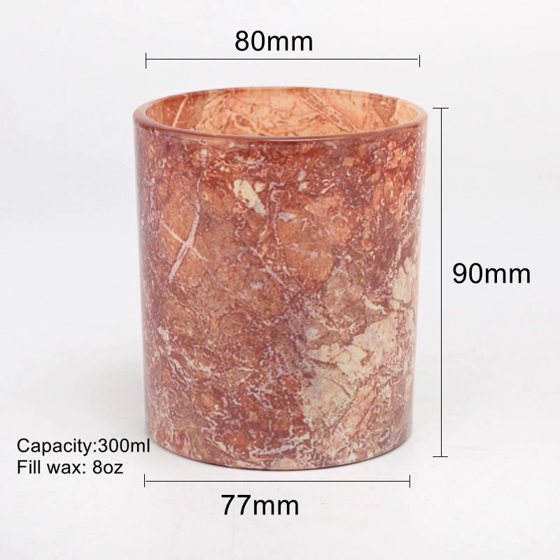 luxury full around printing glass candle jar