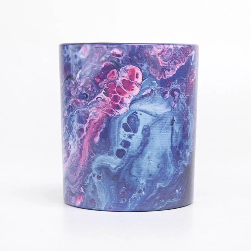 hot sale 8 oz artwork printing glass candle jar