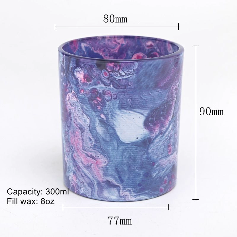 hot sale 8 oz artwork printing glass candle jar