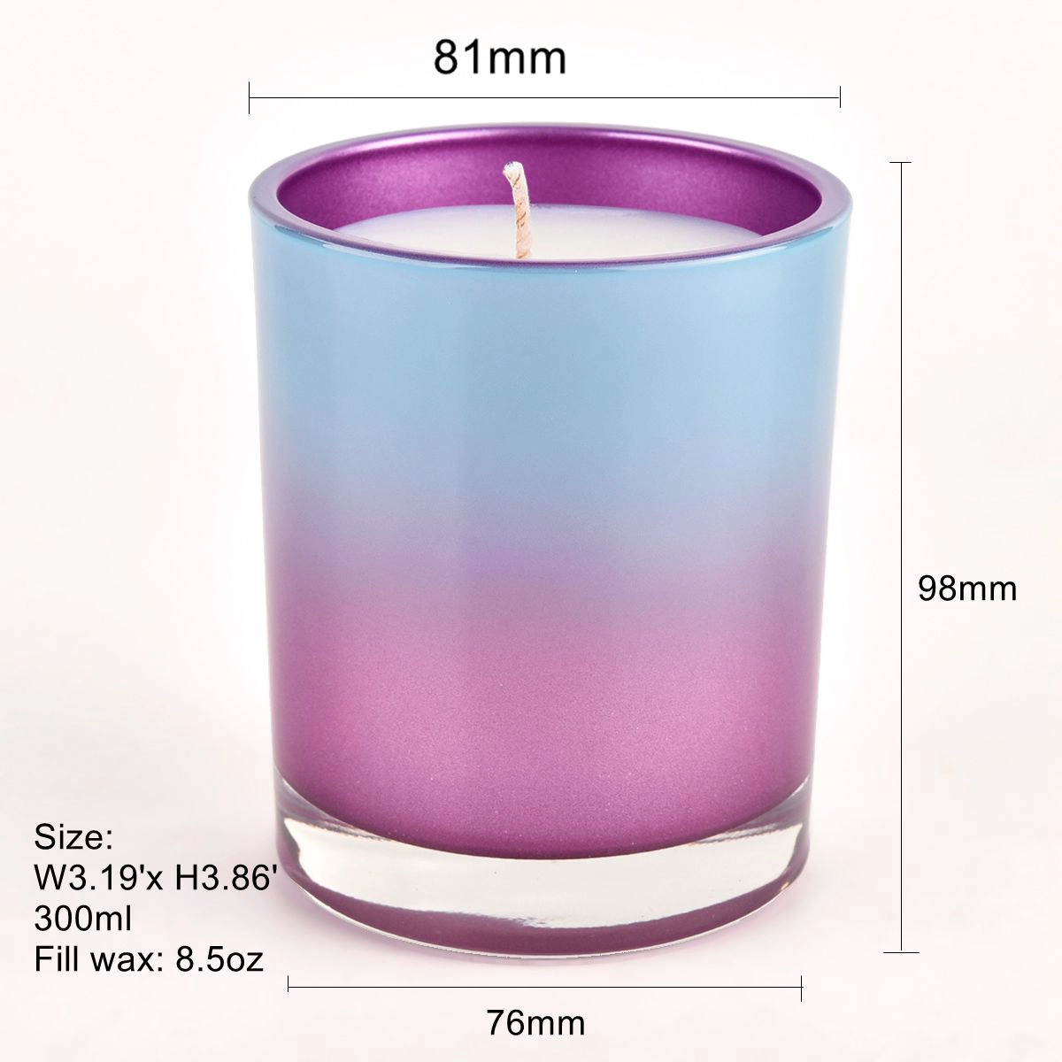 luxury 8.4oz gradient color glass candle jar luxury 8.4oz gradient color glass candle jar