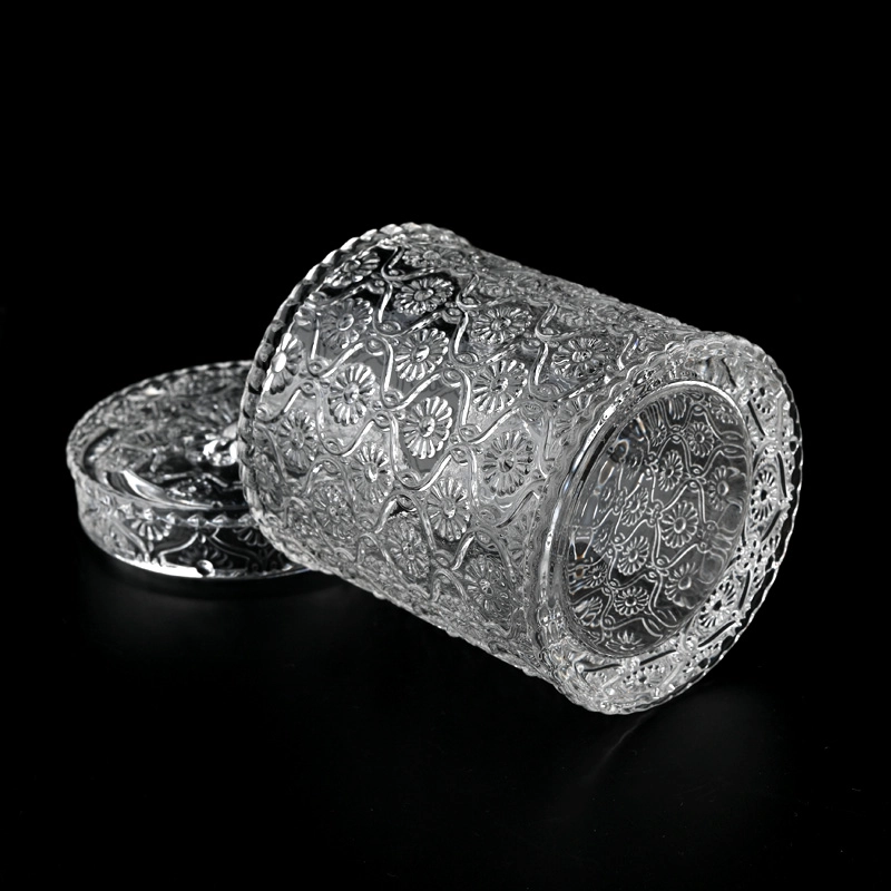 Luxury 10oz frosted red glass candle jars and candle holders - COPY - emqjkd