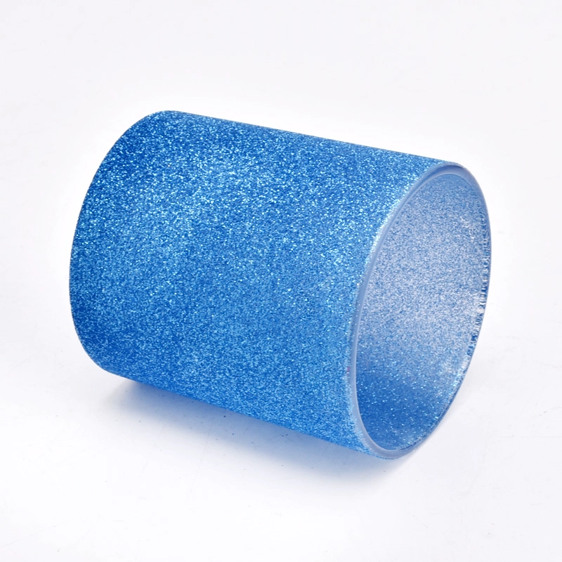 blue luxury glass candle holder wholesale candle jars