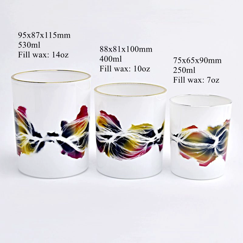 luxury gold rim artwork 14oz glass candle jar luxury gold rim artwork 14oz glass candle jar