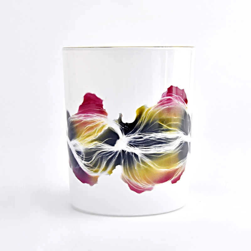 luxury gold rim artwork 14oz glass candle jar luxury gold rim artwork 14oz glass candle jar