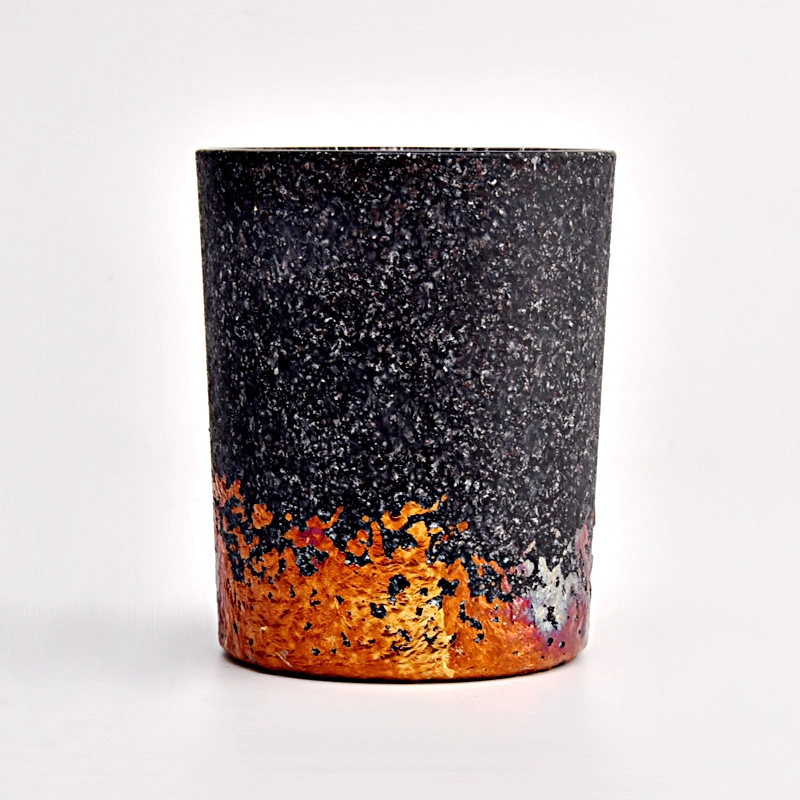 new designed special sand effect glass candle jar new designed special sand effect glass candle jar