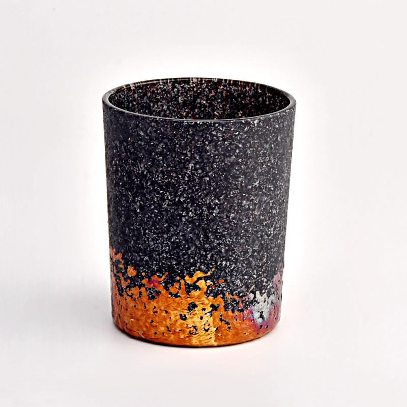 new designed special sand effect glass candle jar new designed special sand effect glass candle jar