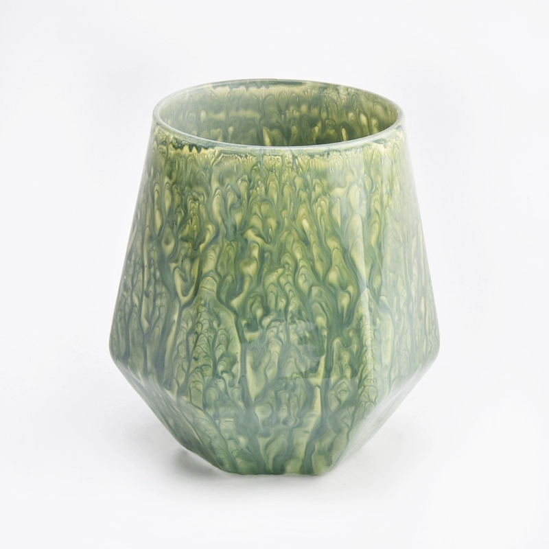luxury 8oz facet glass candle jar