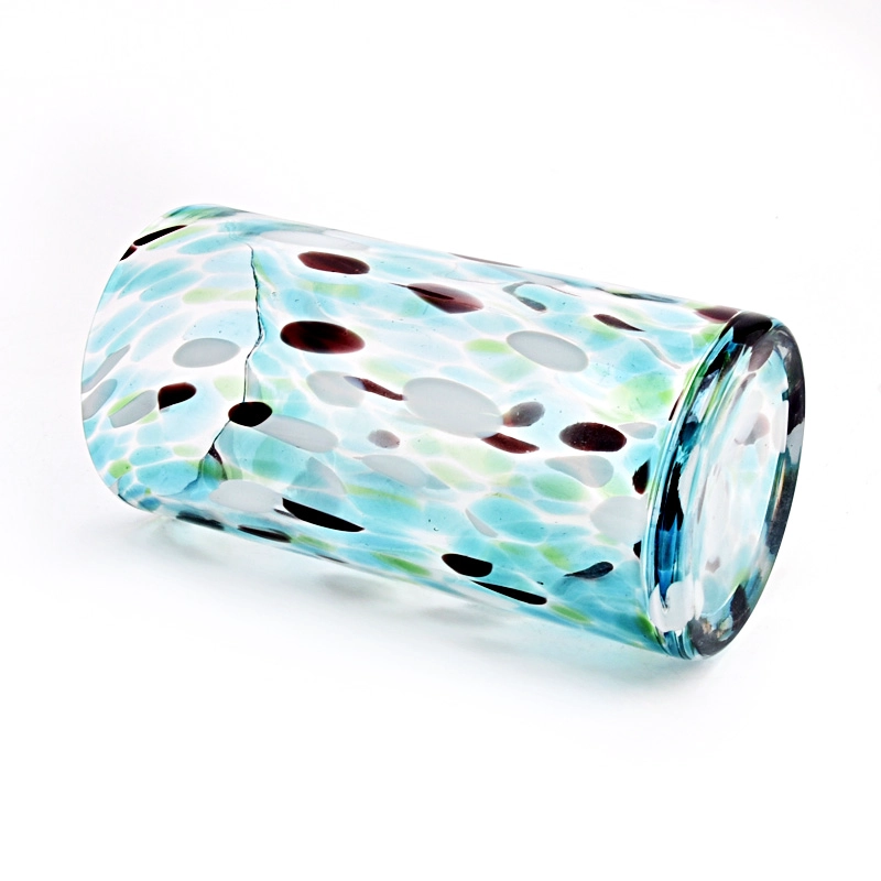colorful artistic effect for glass candle jars and candle holders 