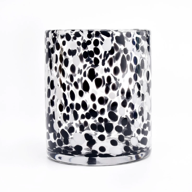 colorful artistic effect for glass candle jars and candle holders 