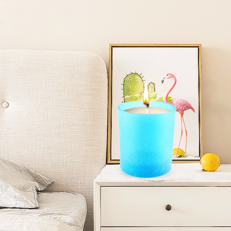 Wholesale Round Bottom Bule Candle Jars Frosted Matte Candle Vessels Wholesale Round Bottom Bule Candle Jars Frosted Matte Candle Vessels