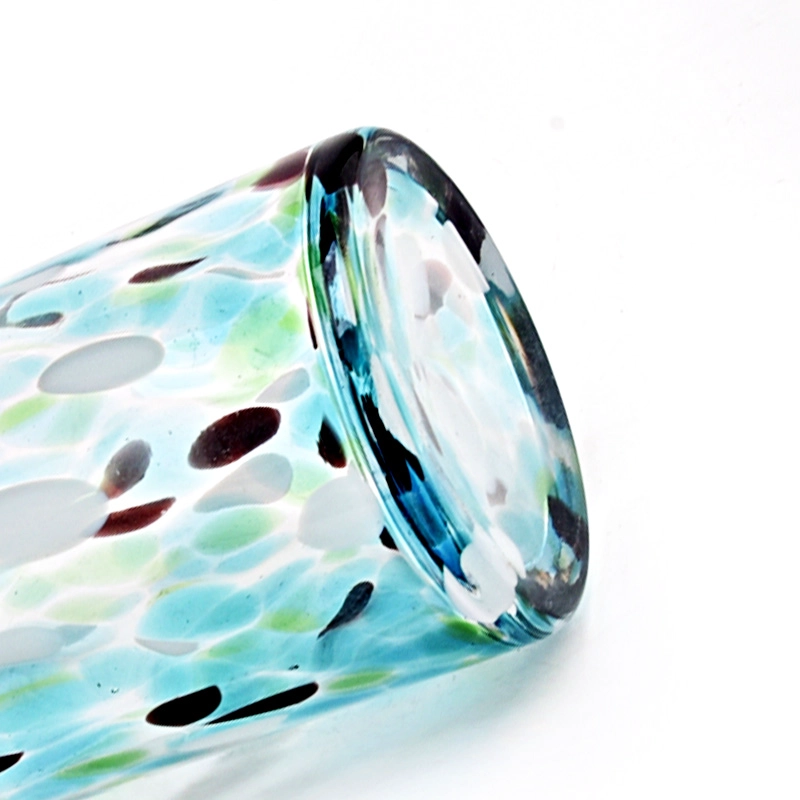 hand made colorful glass vessels luxury mouth blow jar