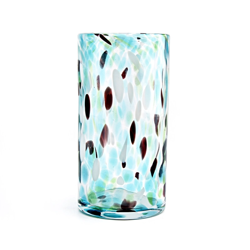hand made colorful glass vessels luxury mouth blow jar
