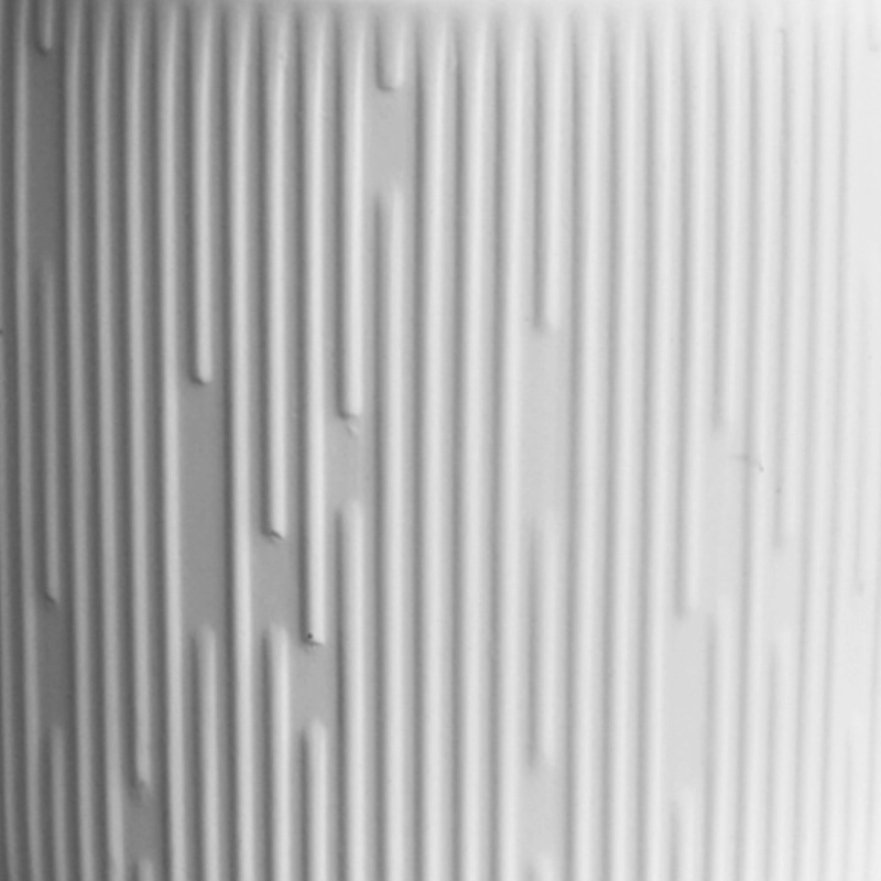 Tapered bottom ceamic candle jar with white stripe wholesale