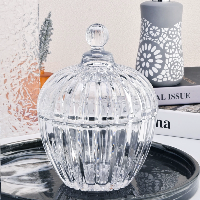 luxury transparent glass pumpkin candle jar with lid luxury transparent glass pumpkin candle jar with lid