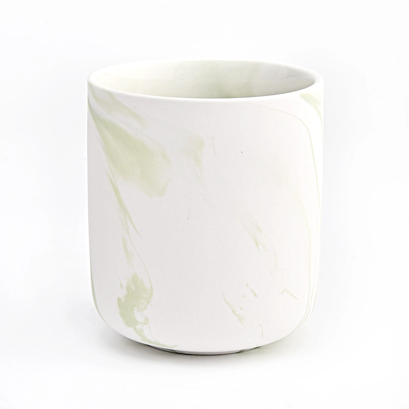 luxury marble decorative empty ceramic candle holder