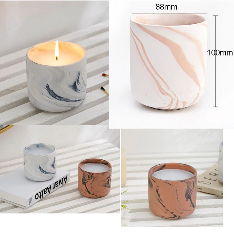 luxury 11oz decorative mareble ceramic candle jar