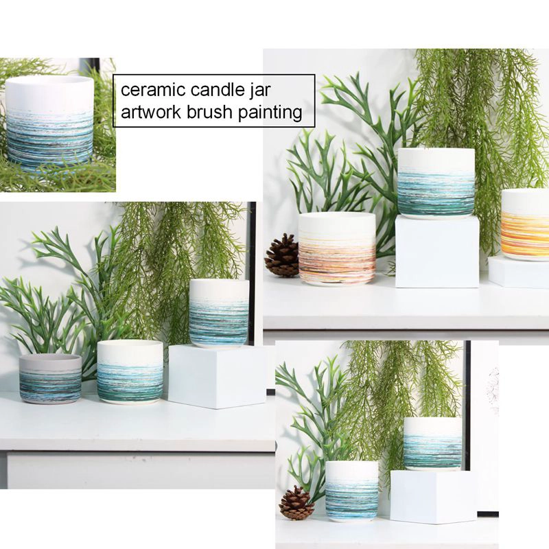 home decor round bottom artwork empty ceramic candle jar