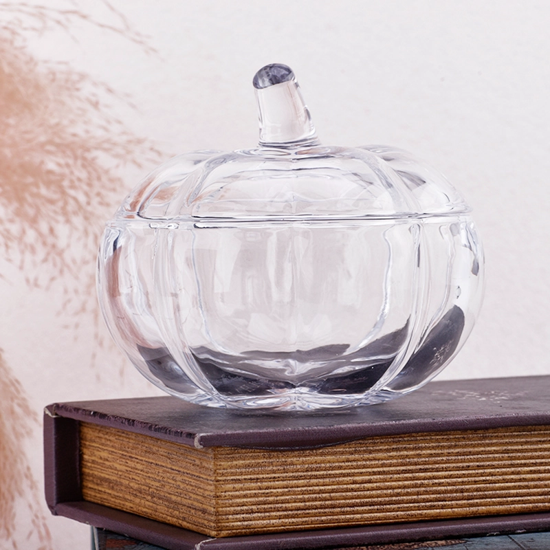 luxury transparent glass pumpkin candle jar with lid luxury transparent glass pumpkin candle jar with lid