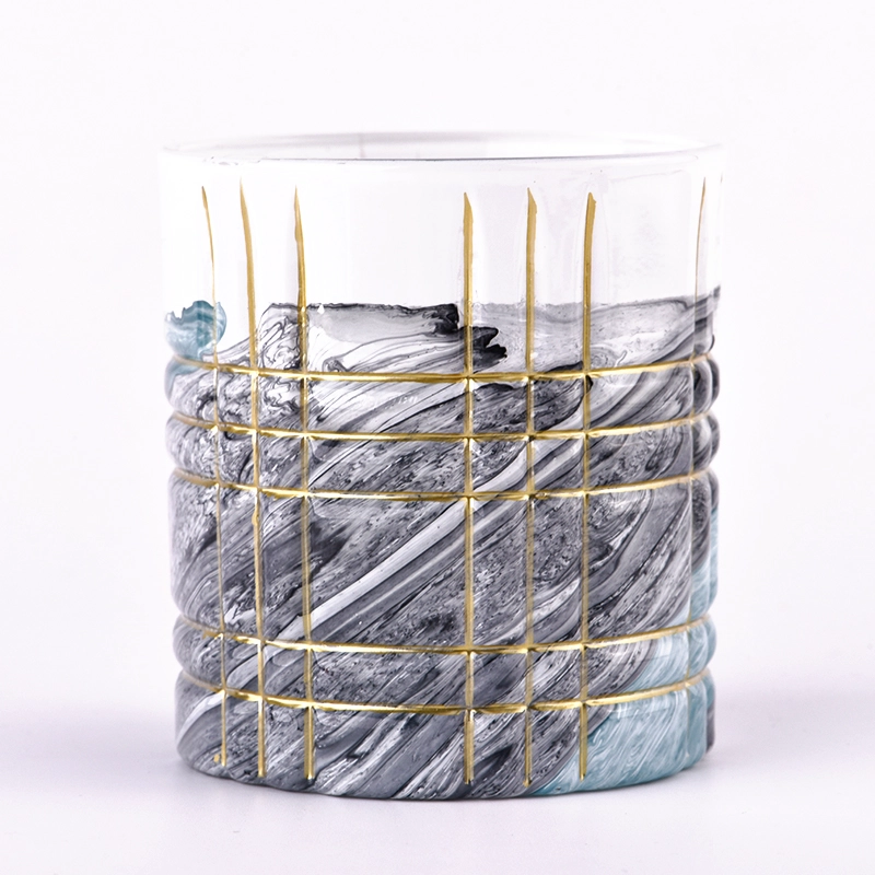 hot sales 7oz artwork decoration glass candle jar