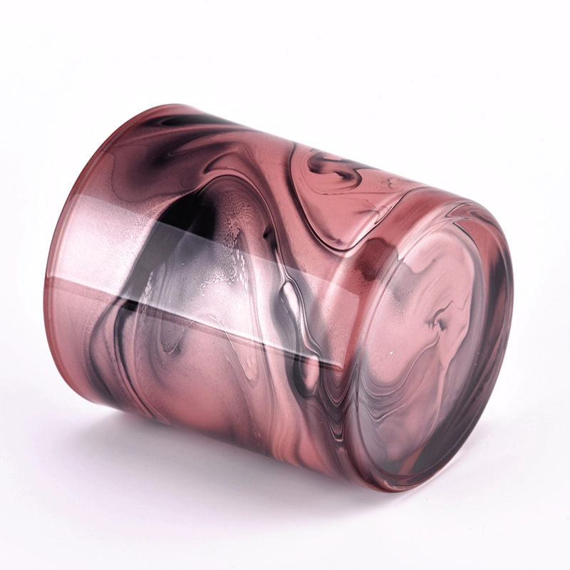 hot sales 8oz inner aretwork painting glass candle jar