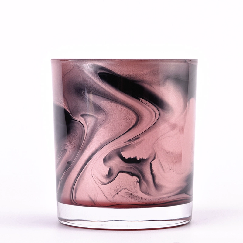 hot sales 8oz inner aretwork painting glass candle jar