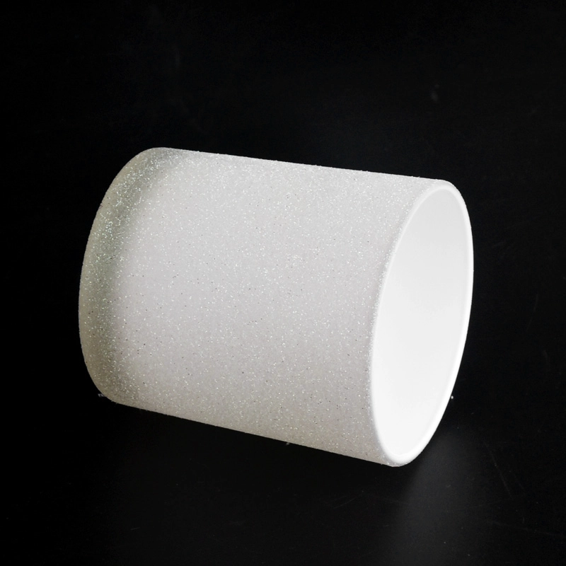 Frosted matte white glass candle jar for wholesale
