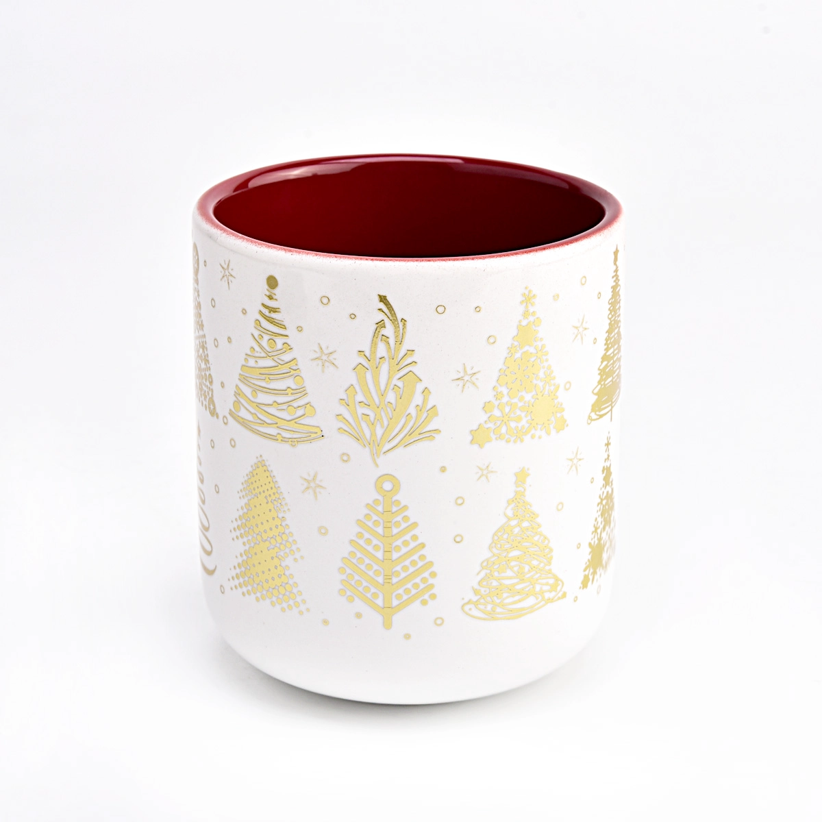 golden pattern ceramic candle vessel for Christmas golden pattern ceramic candle vessel for Christmas