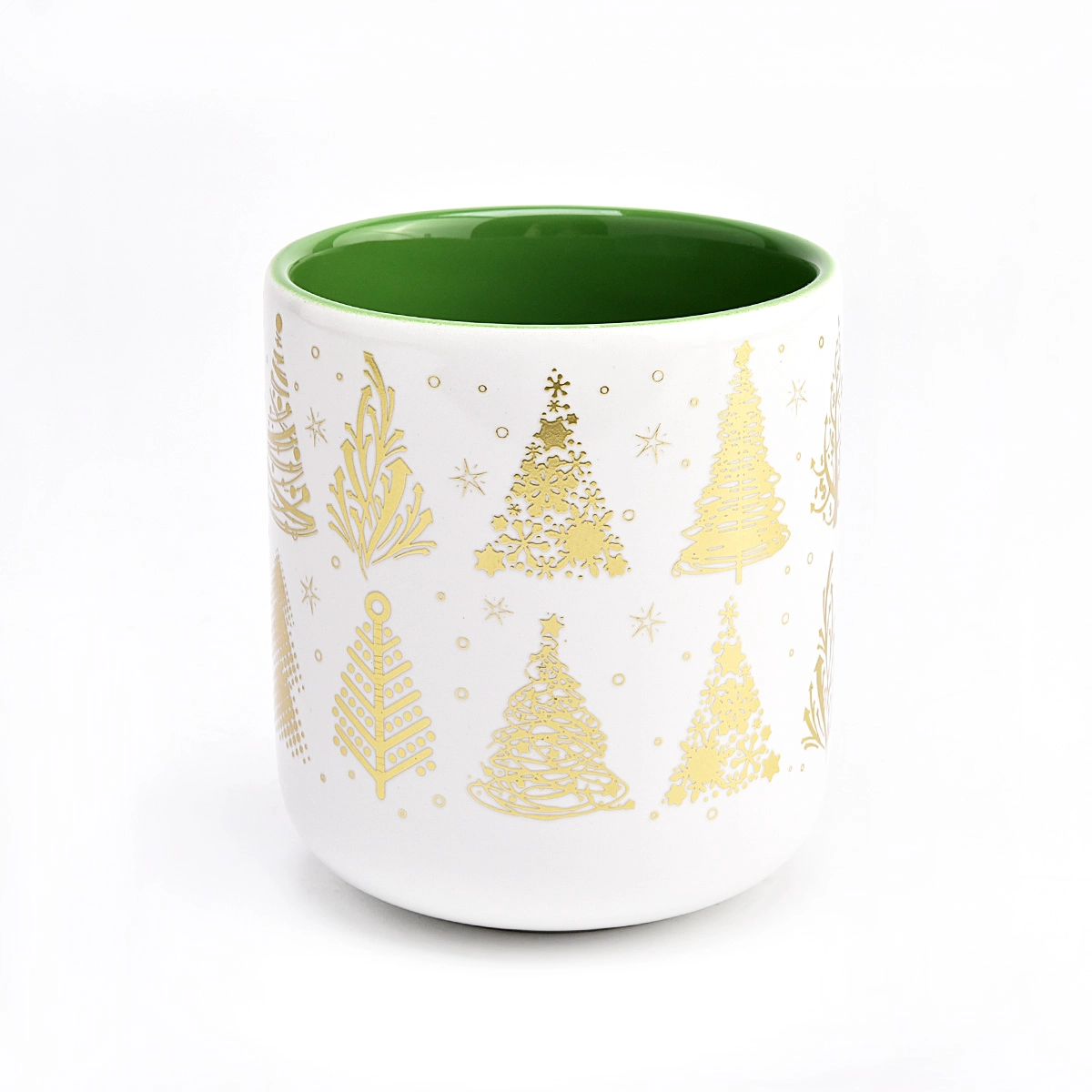 golden pattern ceramic candle vessel for Christmas golden pattern ceramic candle vessel for Christmas