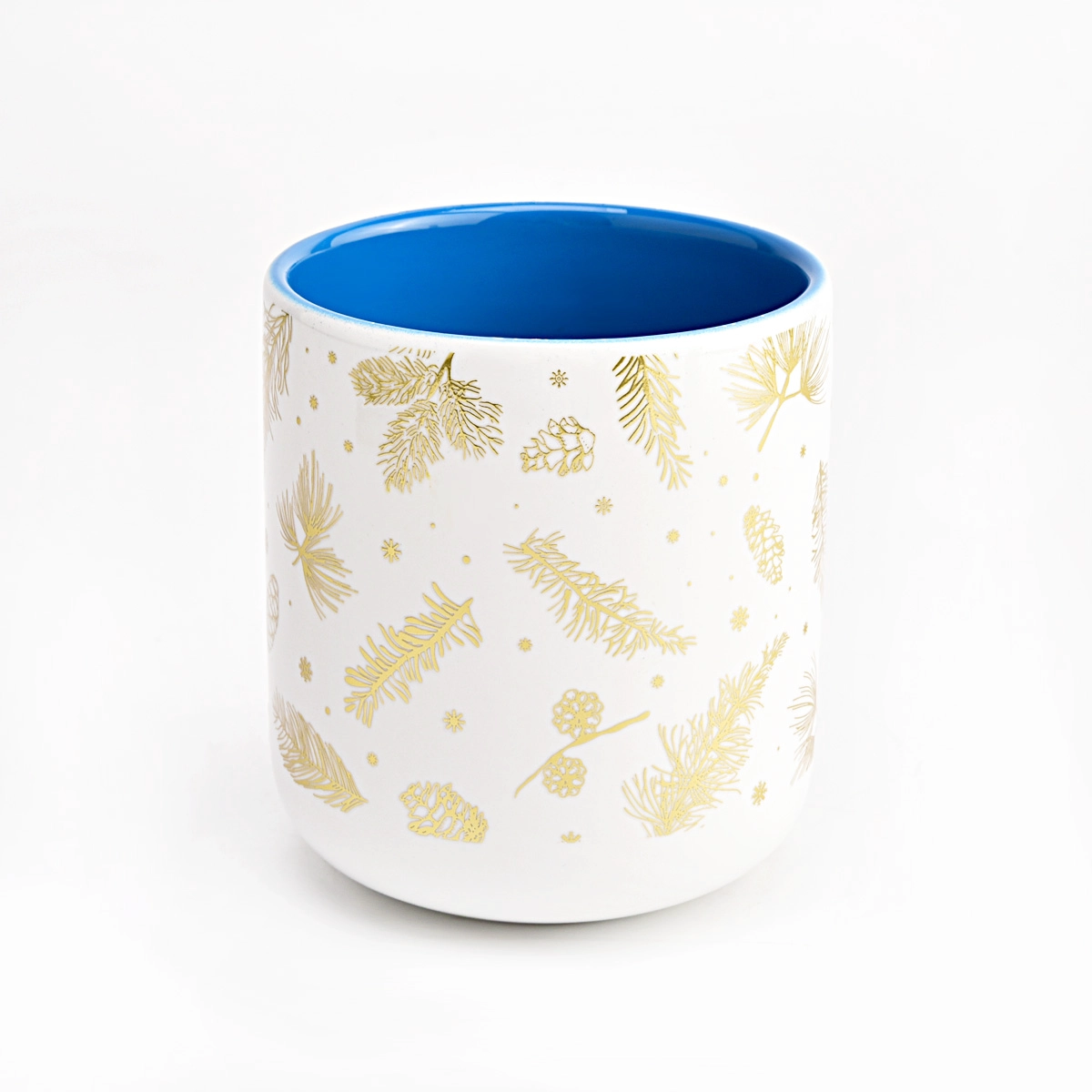 golden pattern ceramic candle vessel for Christmas golden pattern ceramic candle vessel for Christmas