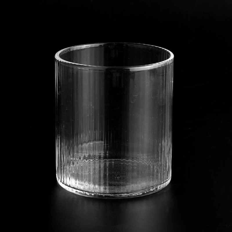 8oz transparent high borosilicate glass jar round glass vessel wholesale
