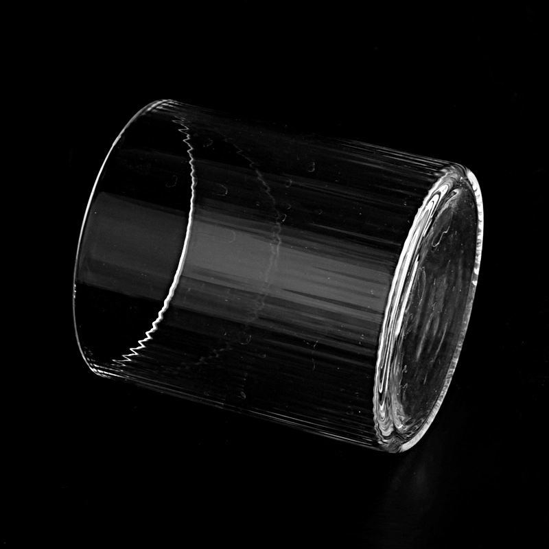 8oz transparent high borosilicate glass jar round glass vessel glass cup