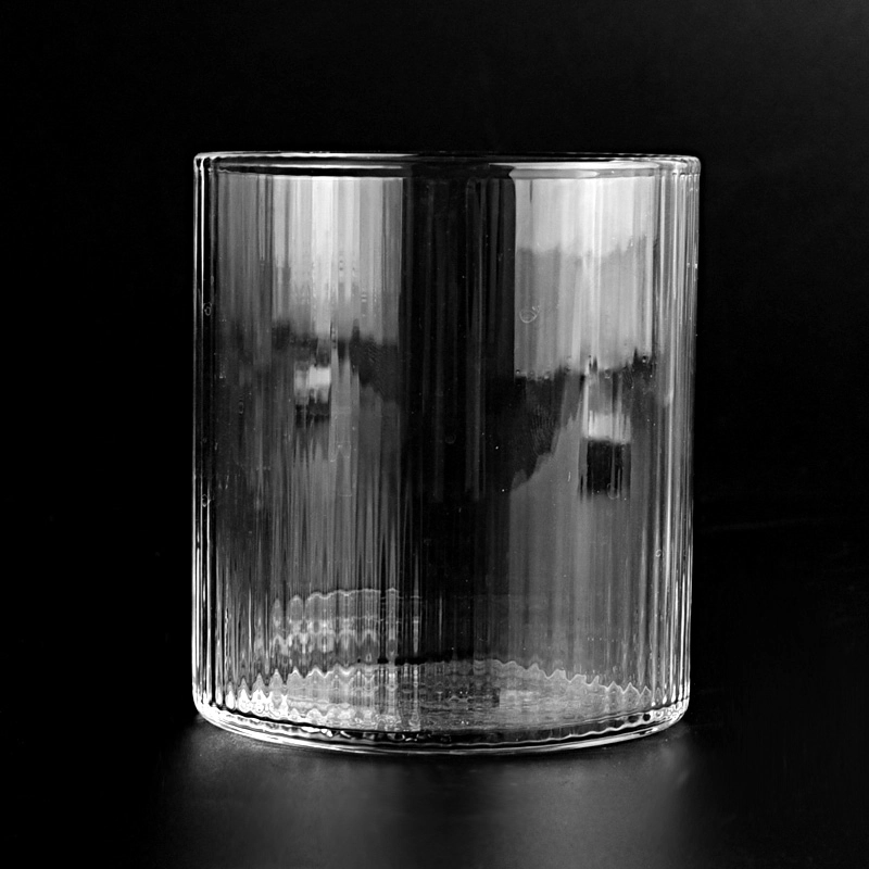 8oz transparent high borosilicate glass jar round glass vessel wholesale