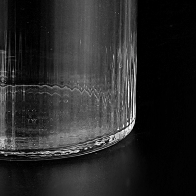 8oz transparent high borosilicate glass jar round glass vessel wholesale