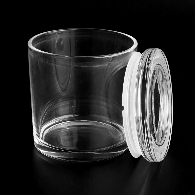 Prócaí coinneal gloine céir líonta 15oz le clúdach gloine agus séalaithe silicone